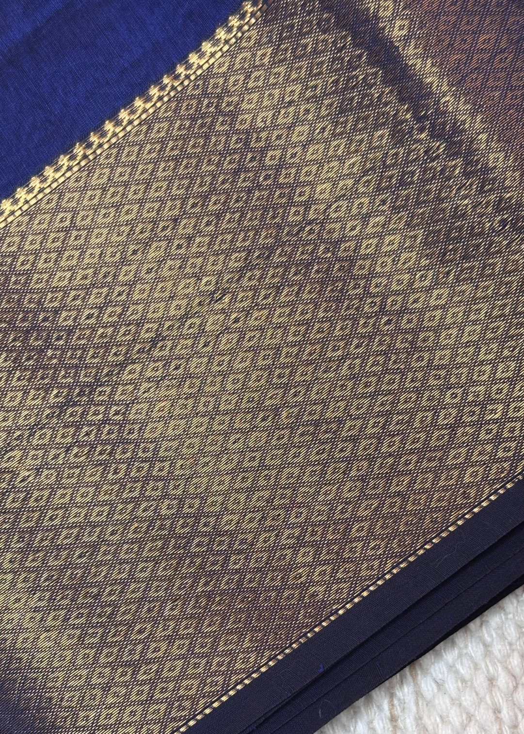 Royal Blue Surajmukhi Butti Maheshwari