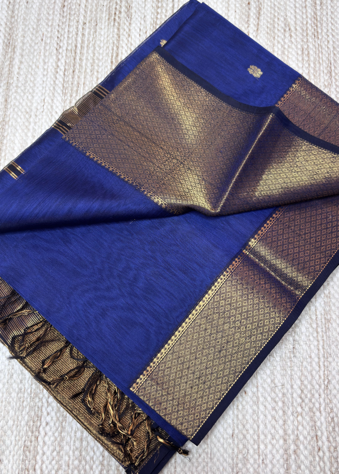 Royal Blue Surajmukhi Butti Maheshwari