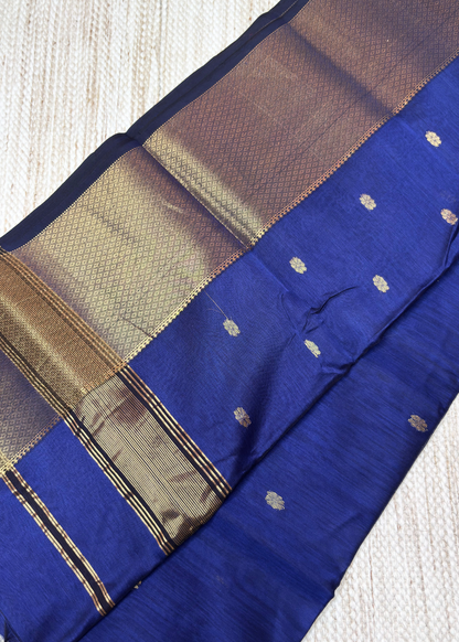 Royal Blue Surajmukhi Butti Maheshwari