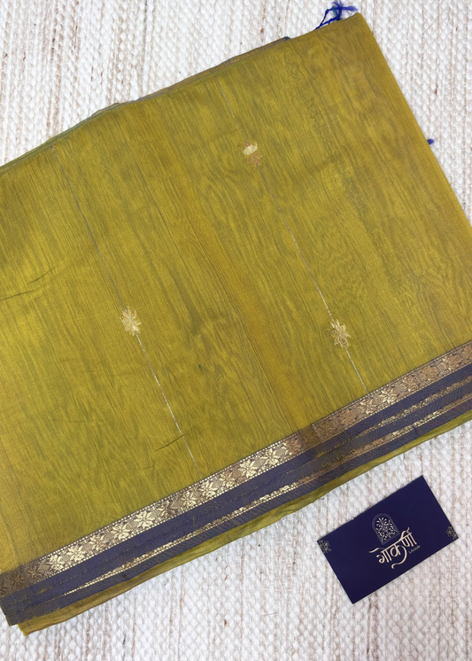 Self Mustered Yellow Star Butti Maheshwari