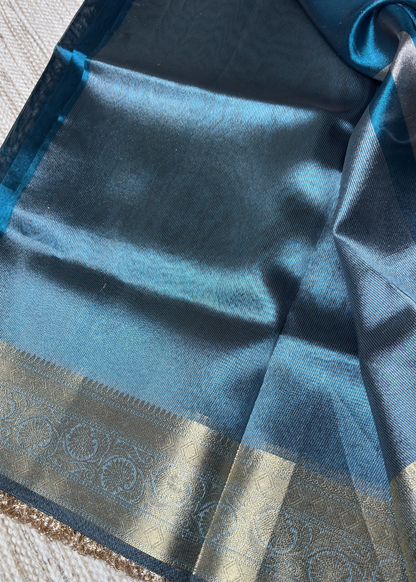 Light Blue Banarasi Tissue Silk