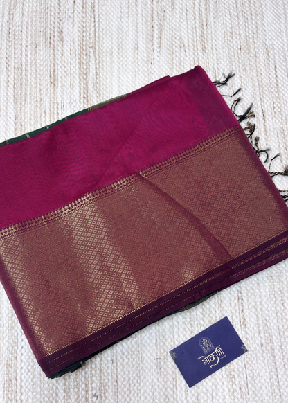 Rani Pink Plain Maheshwari