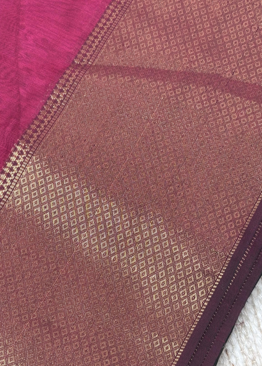 Rani Pink Plain Maheshwari
