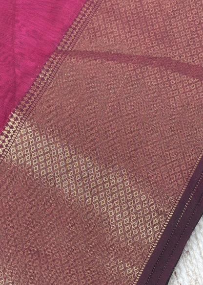 Rani Pink Plain Maheshwari