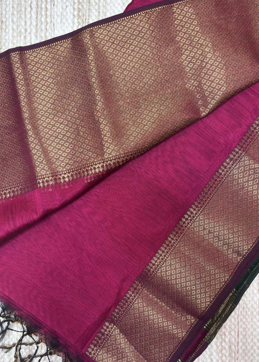 Rani Pink Plain Maheshwari