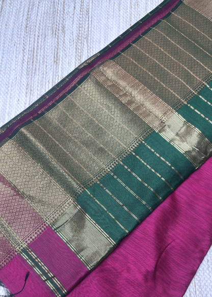 Rani Pink Plain Maheshwari