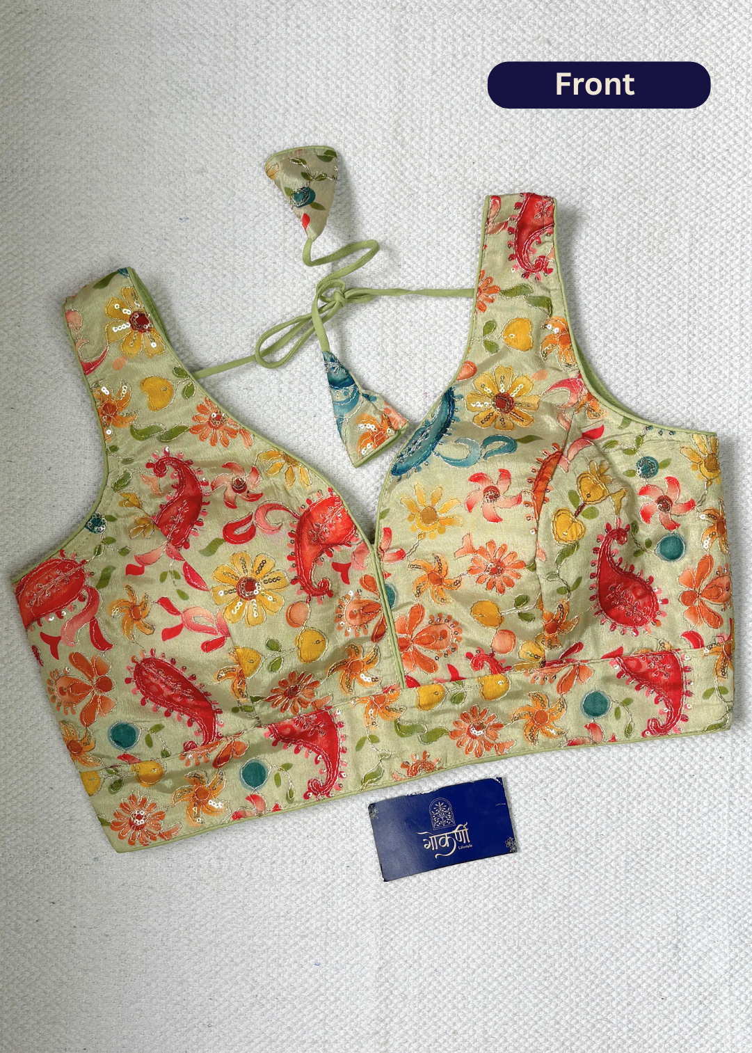 Pistachio Green Embroidered Blouse