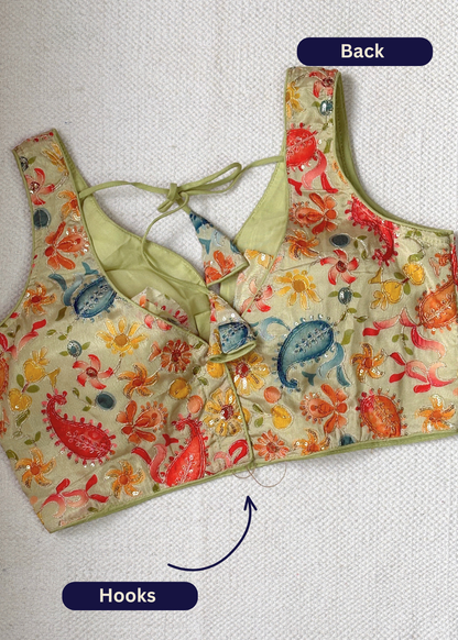 Pistachio Green Embroidered Blouse