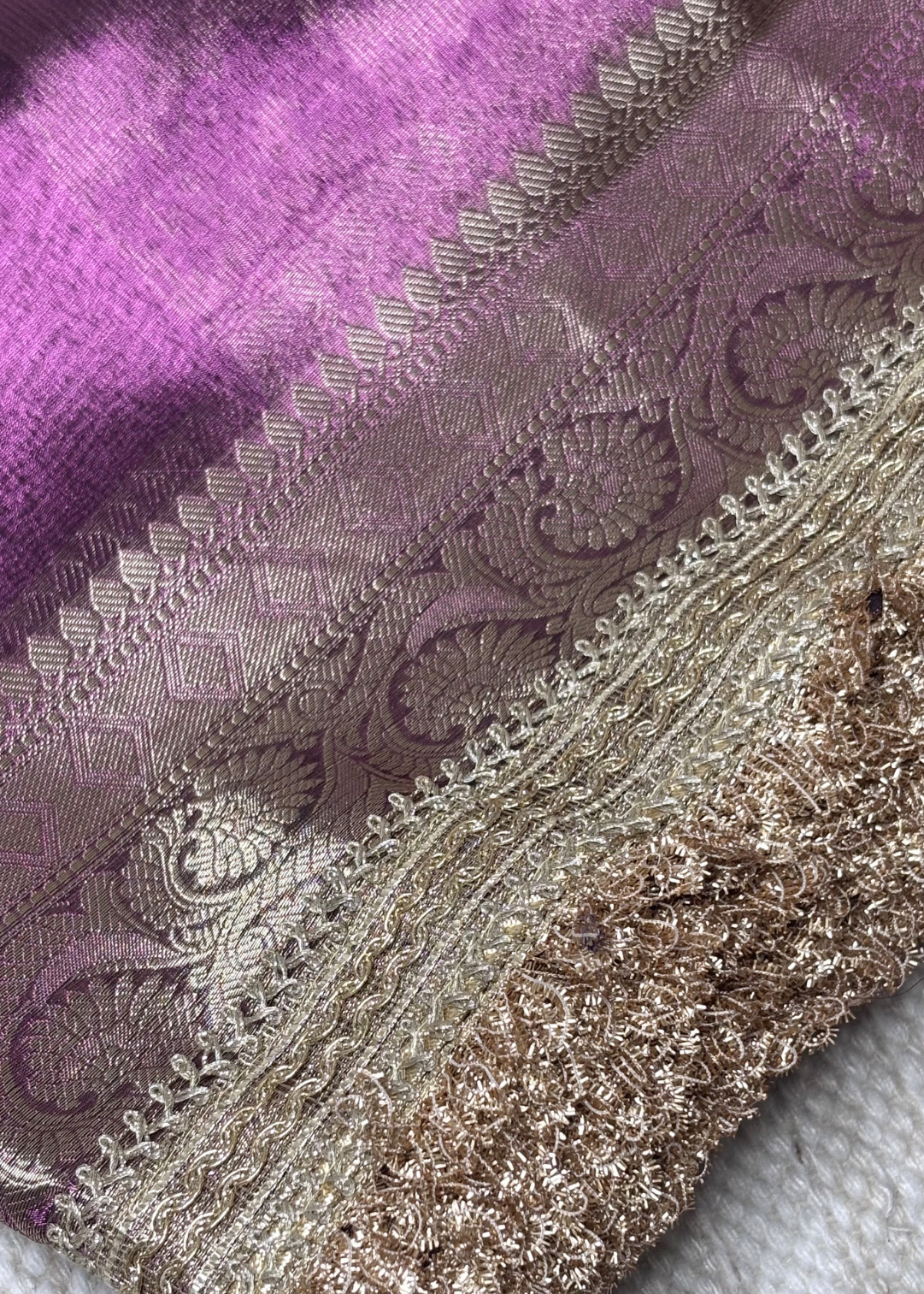 Purple Banarasi Tissue Silk