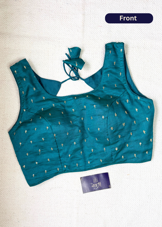 Teal Blue Zari Blouse