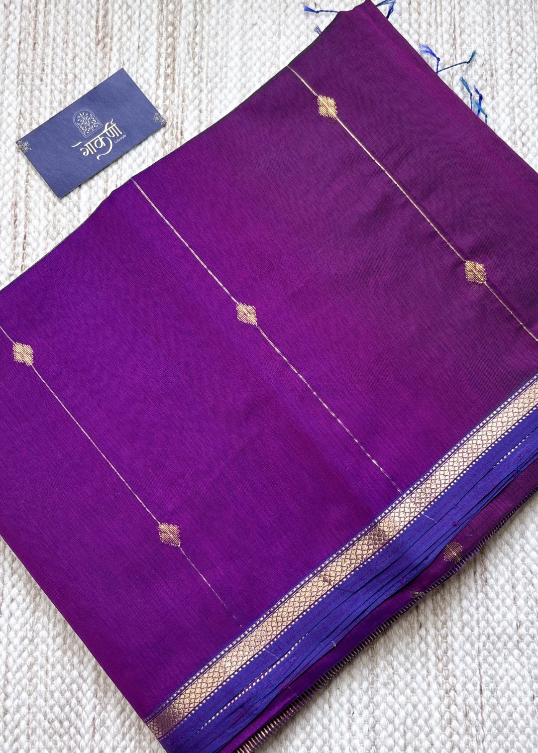 Pink Dhoop Chave Diamond Butti - Chatai Border Maheshwari