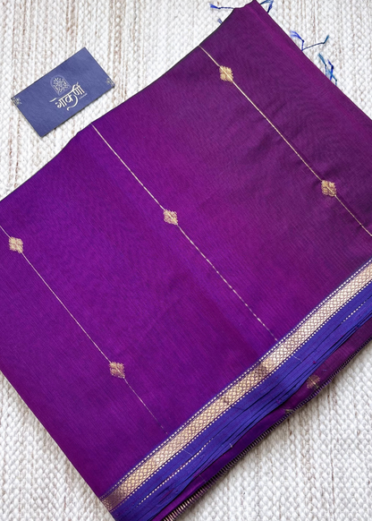 Pink Dhoop Chave Diamond Butti - Chatai Border Maheshwari