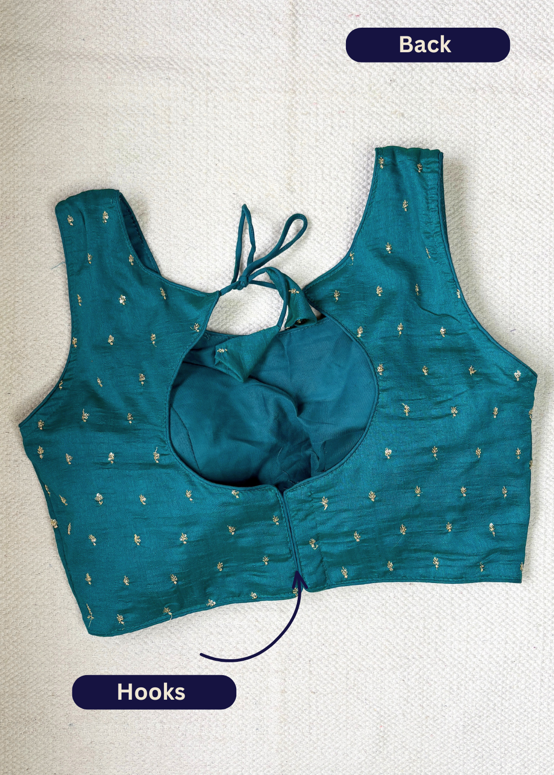 Teal Blue Zari Blouse