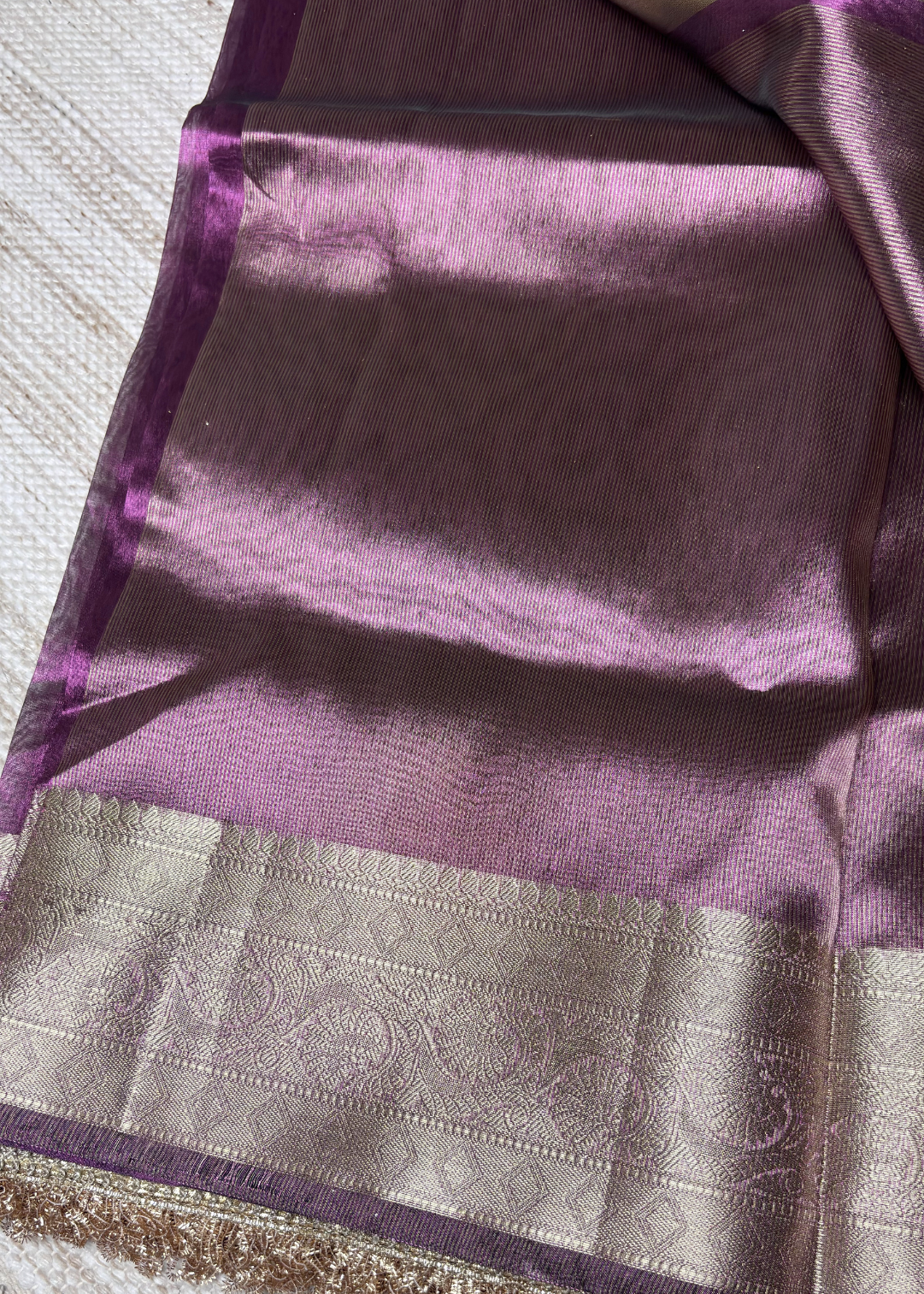 Purple Banarasi Tissue Silk