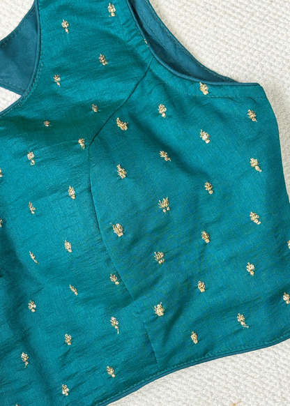 Teal Blue Zari Blouse
