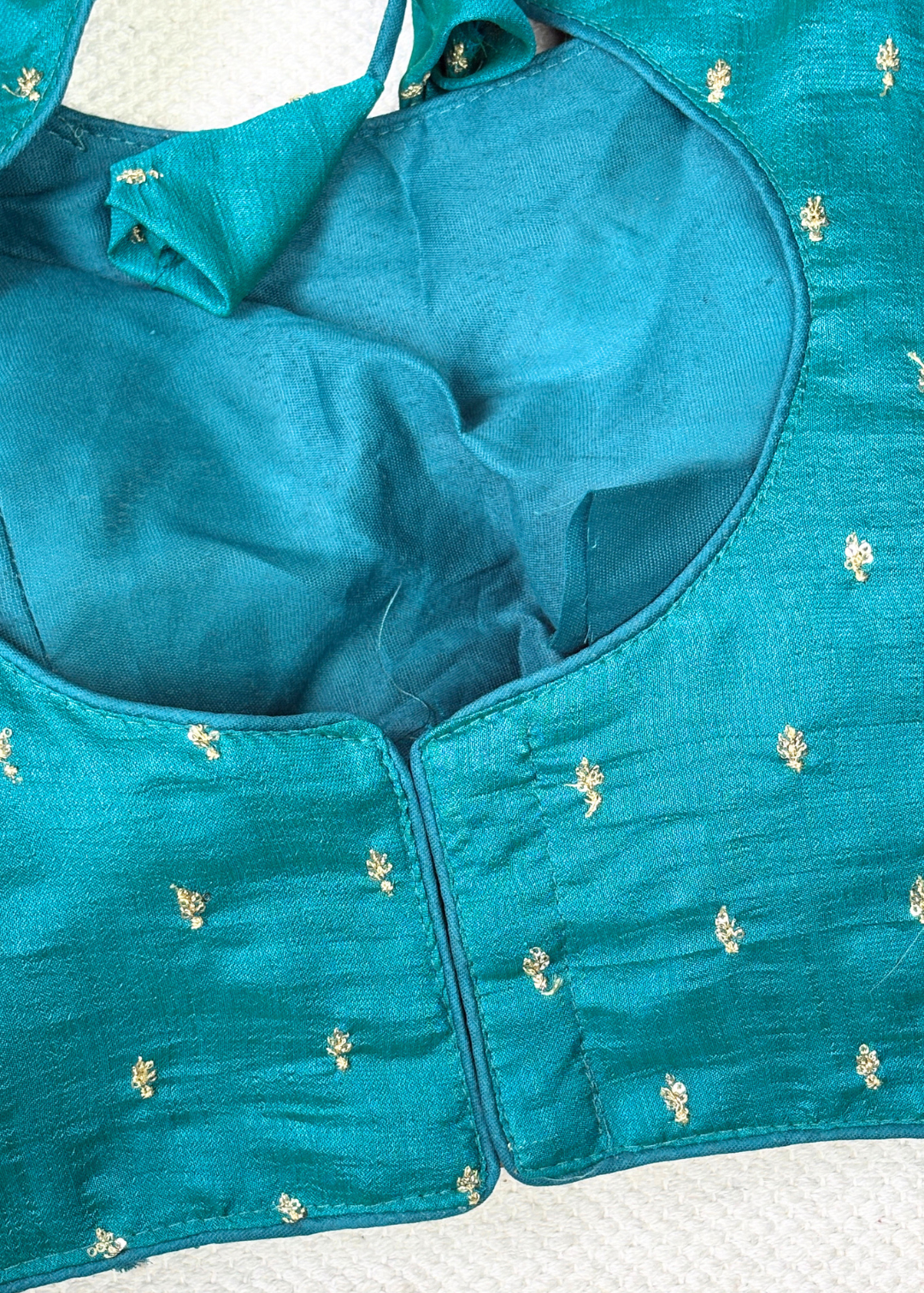 Teal Blue Zari Blouse