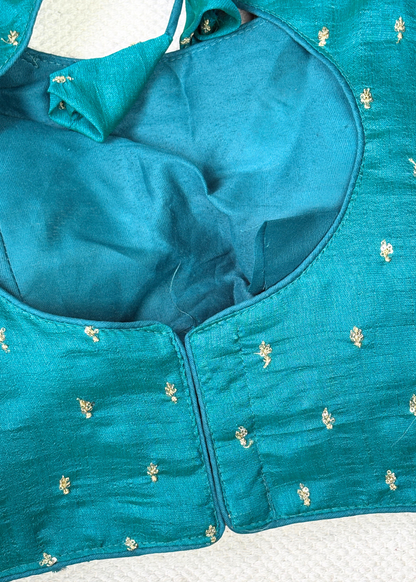 Teal Blue Zari Blouse