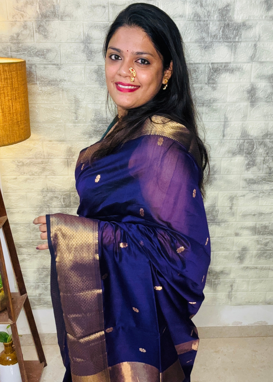 Purple Surajmukhi Butti Maheshwari