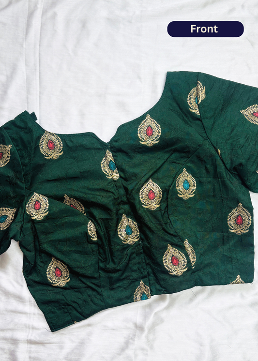 Bottle Green Banarasi Silk