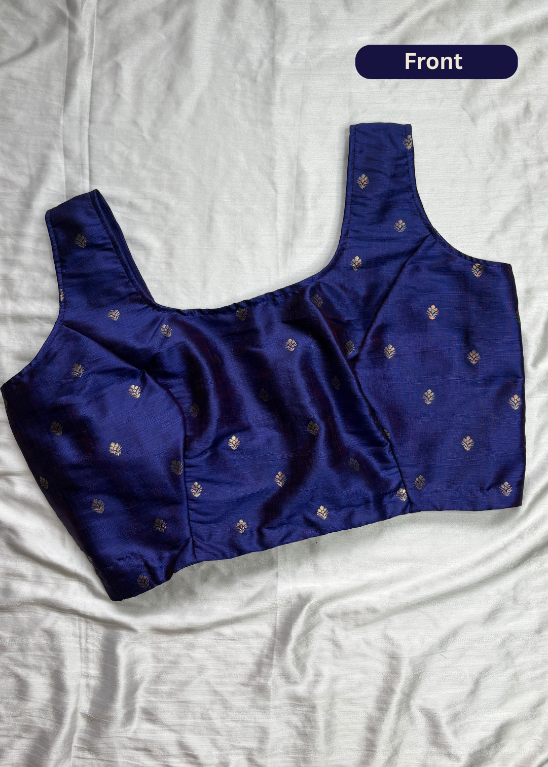 Royal Blue Silk Blouse