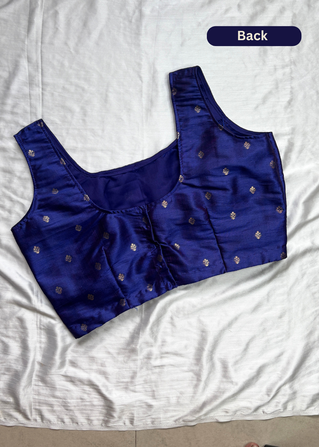 Royal Blue Silk Blouse