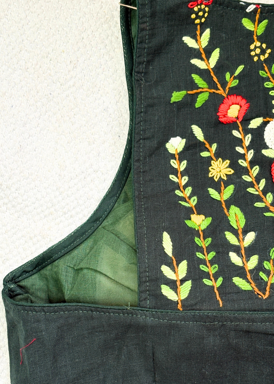 Halter Neck Bottle Green Blouse