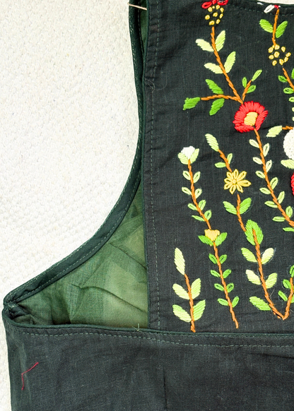 Halter Neck Bottle Green Blouse