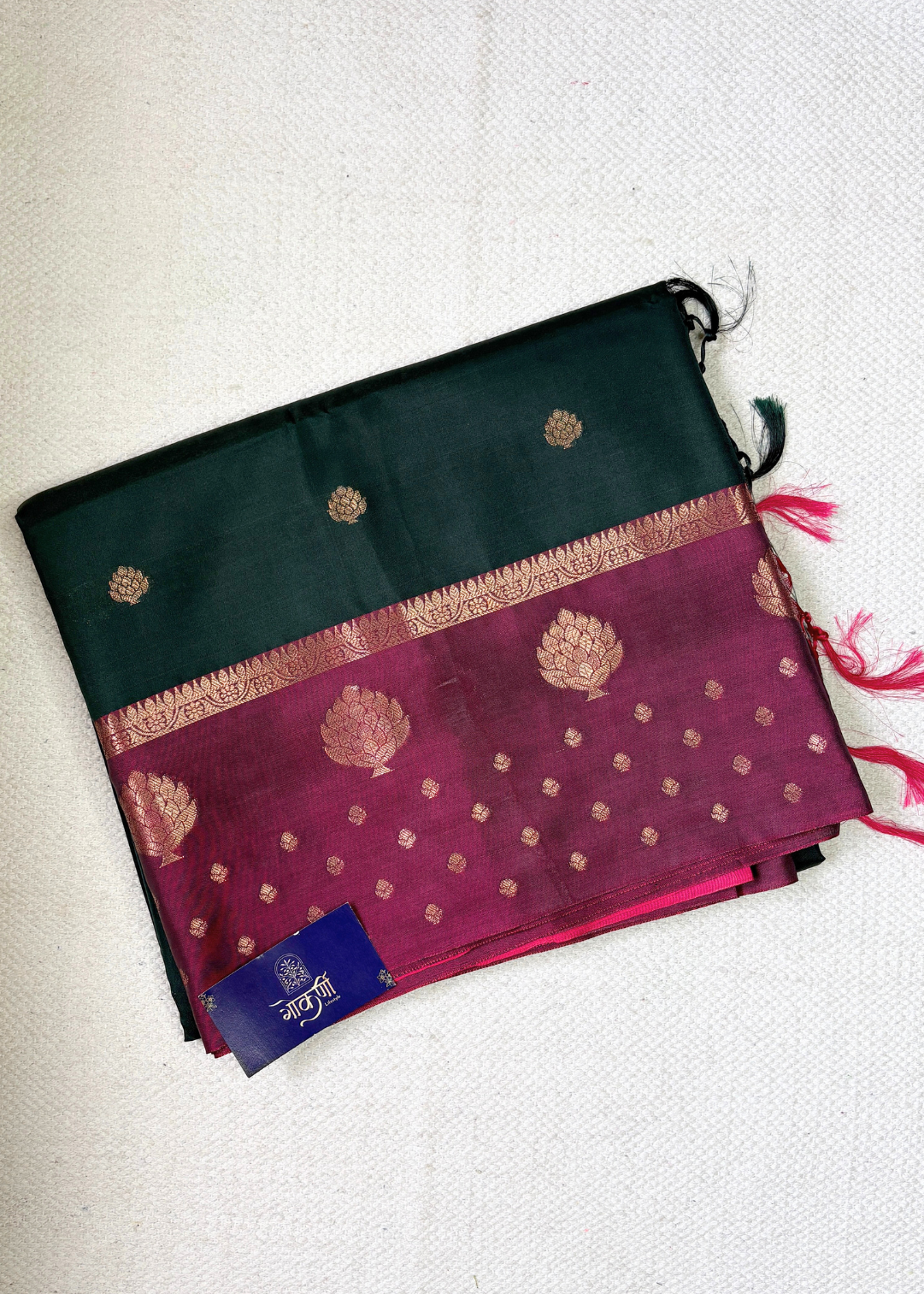 Padmini Bottle Green Soft Silk Saree🪷