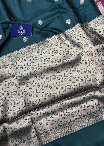 Padmini Bottle Green Soft Silk Saree🪷