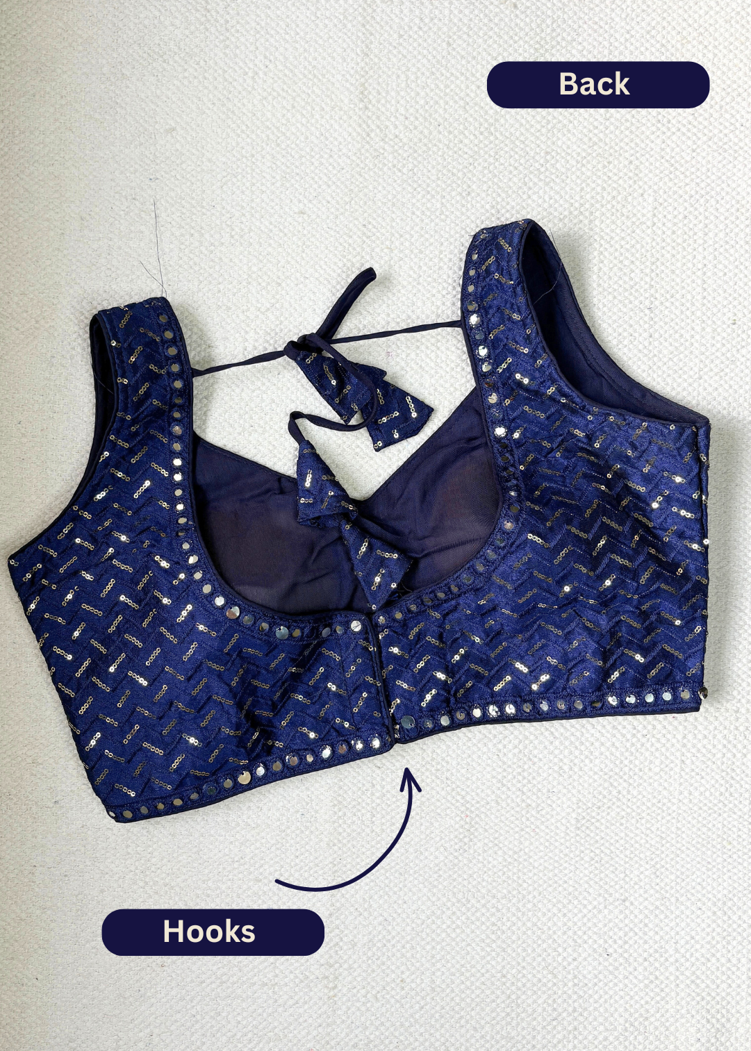 Blue Shiny Embroidered Blouse