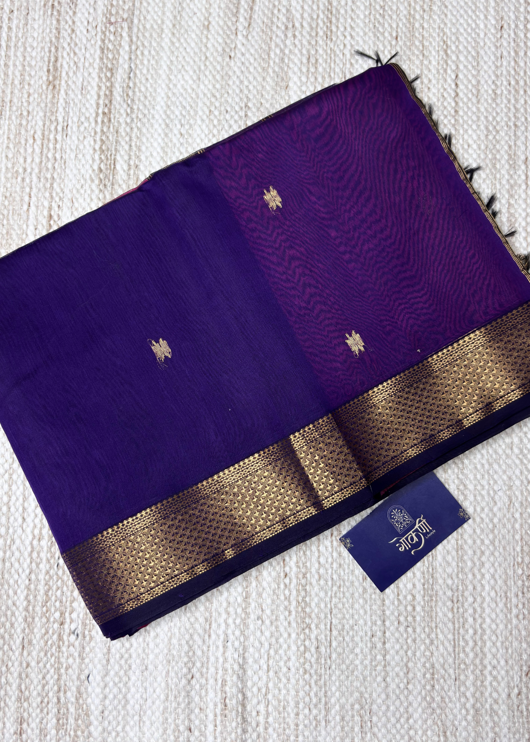 Chatai Border Purple with Pink Maheshwari Saree