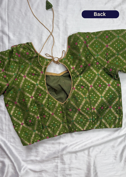 Olive Green Banarasi Silk