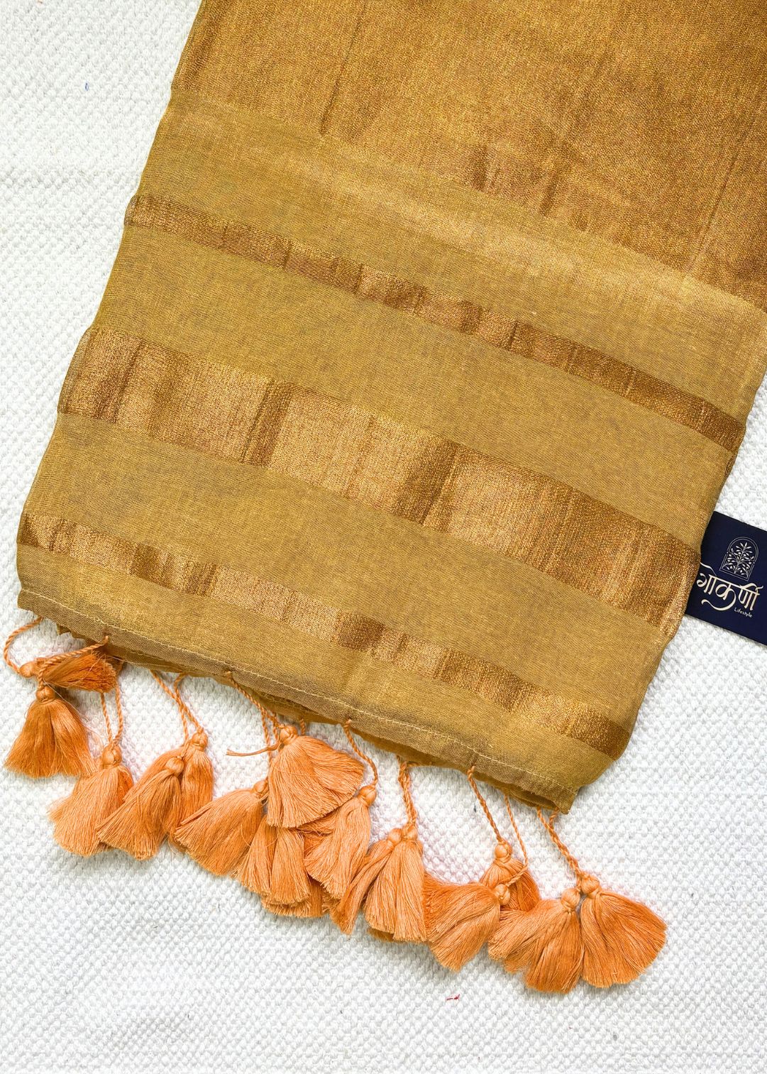 Swarna Linen Cotton Golden Saree