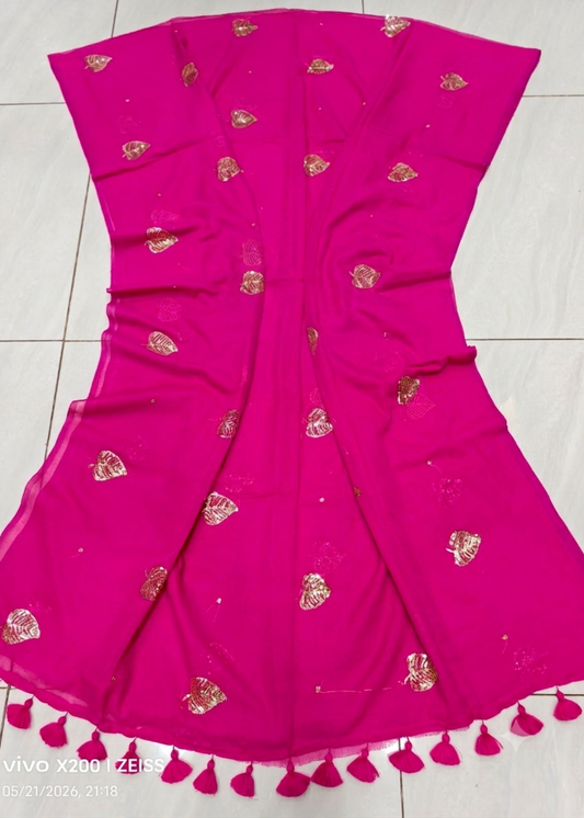 Rani Pink Paan Butti Mul Cotton